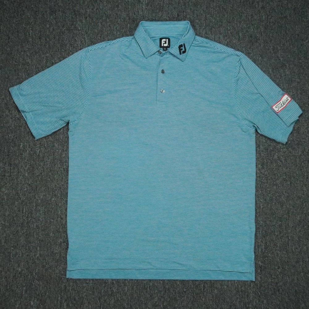 Footjoy Shirt Mens Extra Large Blue Titleist Tour Collar Golf Polo XL